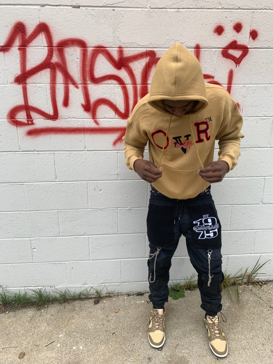 Tan & Red Gold OVRSized Hoodie